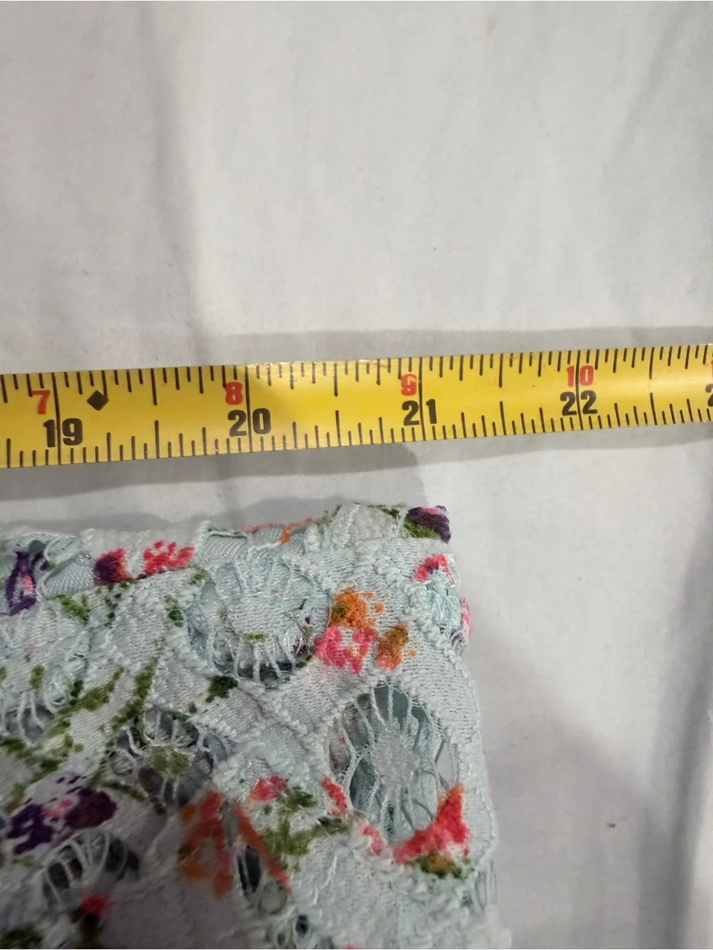 BNWOT Free People Pale Blue Floral Lace-Trim Asymmetrical Cross Back Dress - XL - Picture 15 of 15